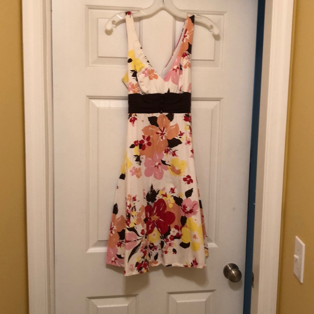 Floral Print Sleeveless Dress - Size 8